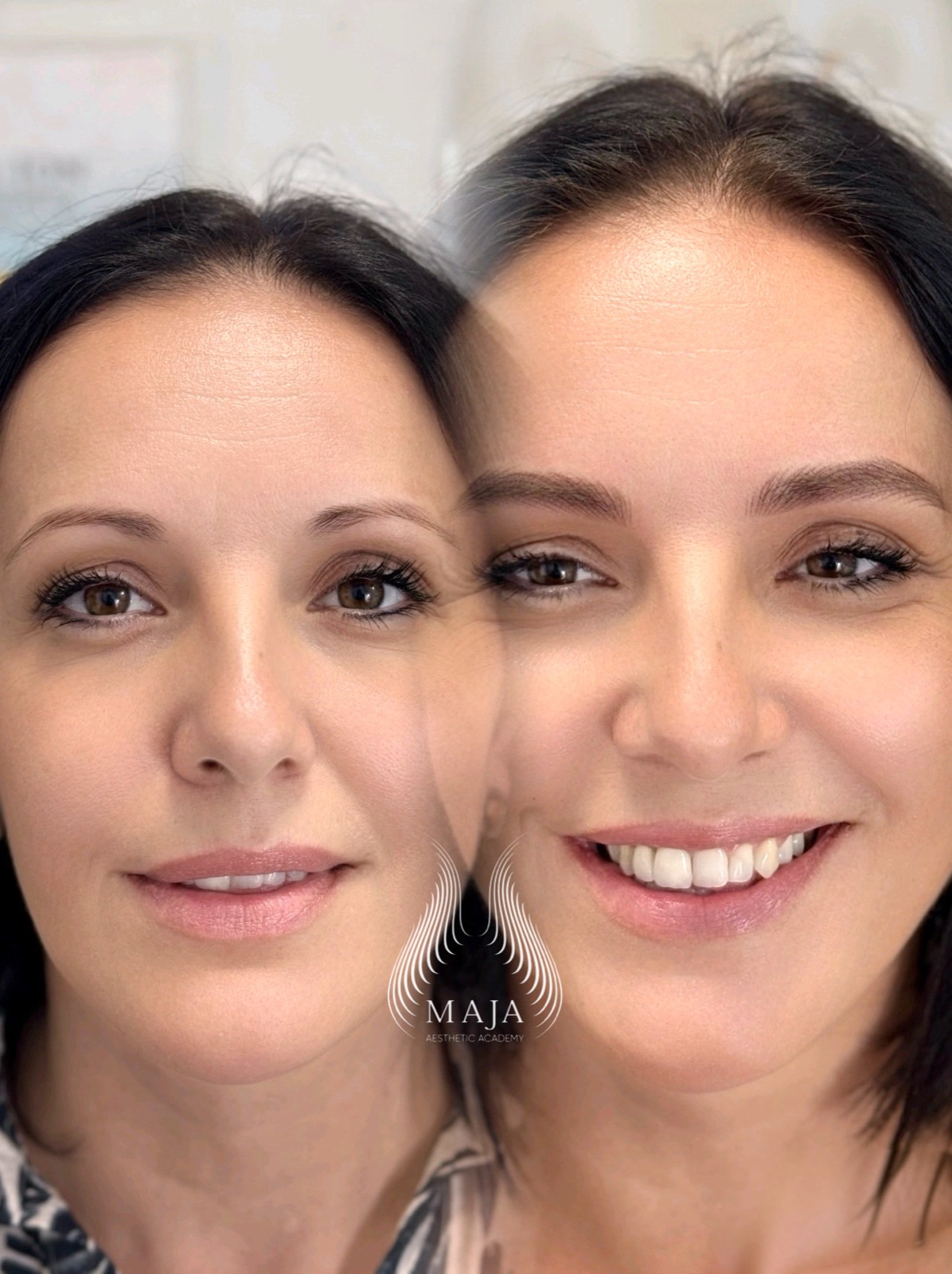 Combo brows — Cashmere Ⓜ technique with powder shading by Maja Ljajić, Eyebrow Institution